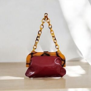 FREE PEOPLE RED PATENT LEATHER BAG